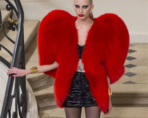 ysl red heart fur coat